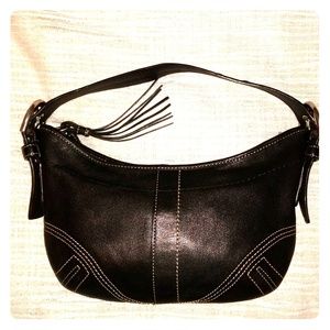 Coach Soho black leather hobo bag